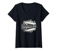 Femme Conception De Hiboux Mystiques pour Les Amateurs De Fantasy T-Shirt avec Col en V