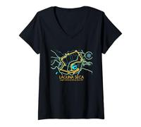 Femme Conception de la Carte du Circuit de Laguna Seca T-Shirt avec Col en V