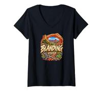 Femme Conception de Paysage du désert des Roches Rouges de l'Utah T-Shirt avec Col en V