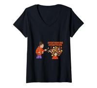 Femme Conception de Sensibilisation au Chaos Mental et à Tout ce Qui est en Jeu T-Shirt avec Col en V