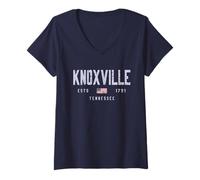 Femme Conception du Terrain de Knoxville TN/Knoxville, Tennessee T-Shirt avec Col en V