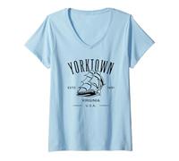 Femme Conception d'un Vieux voilier de Grande Taille de Yorktown en Virginie T-Shirt avec Col en V