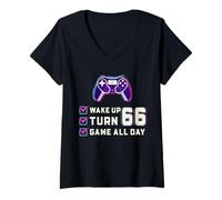 Femme Conception d'une liste de contrôle pour Les Joueurs Qui durent Toute la journée avec Wake Up Turn 66 T-Shirt avec Col en V