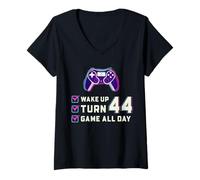 Femme Conception d'une liste de contrôle pour Les Joueurs Qui durent Toute la journée avec Wake Up Turn 44 T-Shirt avec Col en V