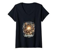 Femme Conception Graphique de la divinité d'horreur Cosmique d'Azathoth T-Shirt avec Col en V