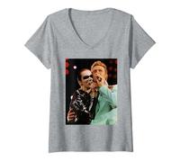 Femme Concert d'Annie Lennox et David Bowie Freddie Mercury en Direct T-Shirt avec Col en V