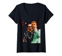 Femme Concert de Freddie Mercury en Direct d'Annie Lennox et David Bowie T-Shirt avec Col en V