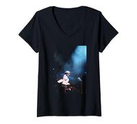 Femme Concert de Michael Jackson Live Bad Tour à Wembley 1988 T-Shirt avec Col en V