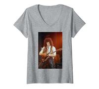 Femme Concert en Hommage à la Reine Brian May Freddie Mercury à Wembley 1992 T-Shirt avec Col en V