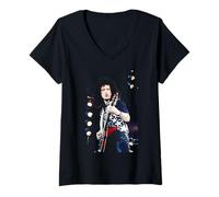 Femme Concert Hommage à Brian May Queen Freddie Mercury 1992 T-Shirt avec Col en V