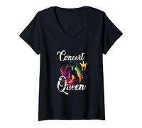 Femme Concert Queen Colorful Music T-Shirt avec Col en V