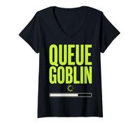 Femme Concert Queue Goblin Ticket Humor T-Shirt avec Col en V