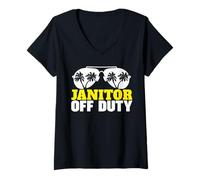Femme Concierge Hors Service T-Shirt avec Col en V