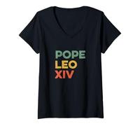 Femme Conclave de l'Église catholique pour la paix du pape Léon XIV et Robert Prévost T-Shirt avec Col en V