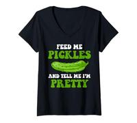 Femme Concombre cornichon - Cornichons - Pour les amateurs de cornichons T-Shirt avec Col en V