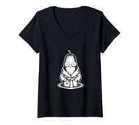 Femme Concombre dans une robe de spa ayant un masque facial en tranche de concombre T-Shirt avec Col en V