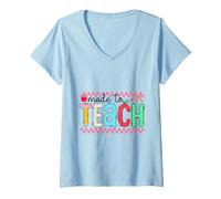 Femme Conçu pour enseigner aux Enseignants la Conception d'apprentissage Scolaire T-Shirt avec Col en V