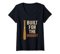 Femme Conçu pour la blague amusante de l'entraîneur de baseball Dugout T-Shirt avec Col en V