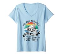 Femme Conducteur de moteur de locomotive I'm Not Always A Train Wreck T-Shirt avec Col en V