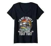 Femme Conducteur de moteur de locomotive I'm Not Always A Train Wreck T-Shirt avec Col en V