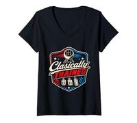 Femme Conducteur de Transmission Manuelle de Formation Classique T-Shirt avec Col en V