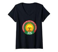 Femme Confédération du Sahel AES Africa Sunset Baobab Logo T-Shirt avec Col en V