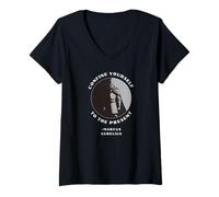 Femme Confinez Vous-même au présent Marcus Aurelius Stoic T-Shirt avec Col en V