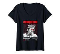 Femme Conqueror Sculpture Greek - Aesthetic Edgy Streetwear T-Shirt avec Col en V