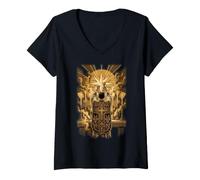 Femme Consécration eucharistique Traditionnelle Latine Messe Catholique T-Shirt avec Col en V