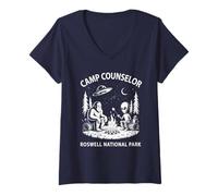 Femme CONSEILLER DE Camp D'ÉTÉ Sarcastique Alien National Park Roswell T-Shirt avec Col en V