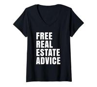 Femme Conseils gratuits Funny Real Estate T-Shirt avec Col en V