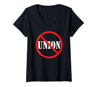 Femme Conservative No Anti Union Non Union T-Shirt avec Col en V