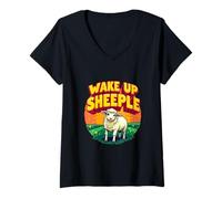 Femme Conspiration drôle T-Shirt avec Col en V