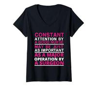 Femme Constant Attention by A Good Nurse Funny Nursing Nurses T-Shirt avec Col en V