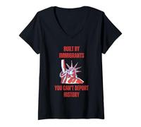 Femme Construit par des Immigrants : on Ne Peut Pas Expulser T-Shirt avec Col en V