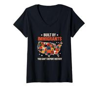 Femme Construit par des Immigrants Que Vous ne Pouvez Pas Expulser l'histoire T-Shirt avec Col en V