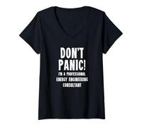 Femme Consultant en génie énergétique T-Shirt avec Col en V