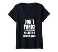 Femme Consultant en Migration T-Shirt avec Col en V