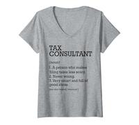 Femme Consultant fiscal Définition d'emploi Consultant drôle personnalisé T-Shirt avec Col en V