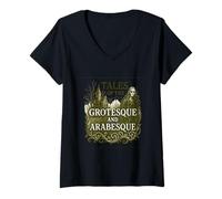 Femme Contes de la Grotesque et de l'arabesque Edgar Allan Poe T-Shirt avec Col en V