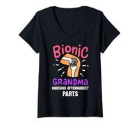 Femme Contient des pièces de Rechange Bionic - Remplacement du Genou et de la Hanche T-Shirt avec Col en V