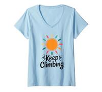 Femme Continue de Monter T-Shirt avec Col en V