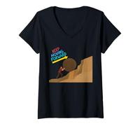 Femme Continuez à avancer T-Shirt avec Col en V