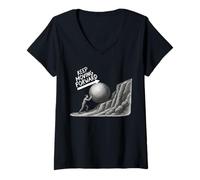Femme Continuez à avancer T-Shirt avec Col en V