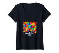 Femme Continuez à Chercher ! T-Shirt avec Col en V