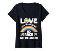 Femme Contre Le Racisme! Pour La Politique, L'amour Des Droits De T-Shirt avec Col en V