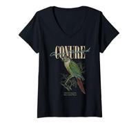Femme Conure Vintage à Joues Vertes Observation des Oiseaux T-Shirt avec Col en V