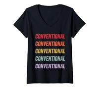 Femme Conventionnel T-Shirt avec Col en V