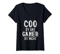 Femme COO by Day Gamer by Night Directeur général des opérations T-Shirt avec Col en V