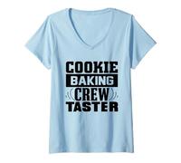 Femme Cookie Baking Crew Taster Citation Humoristique Humoristique T-Shirt avec Col en V